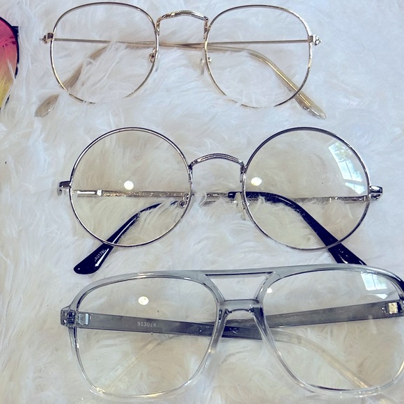 Accessories - Variety Vintage Aviator/Professor Style Clear Lenses Glasses